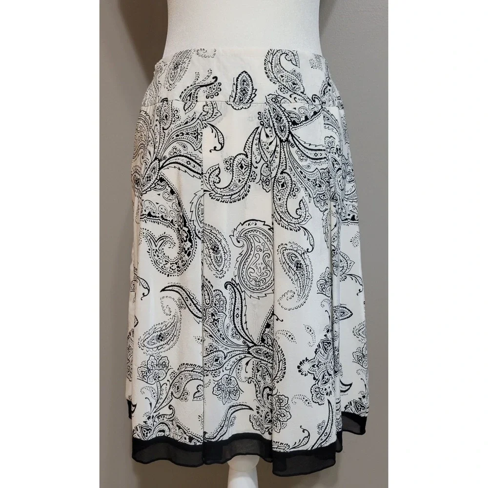 Allison Taylor Silk Aline Pleated Skirt